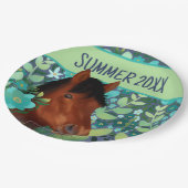 馬術花恋人ブラウン馬 ペーパープレート (アングル)