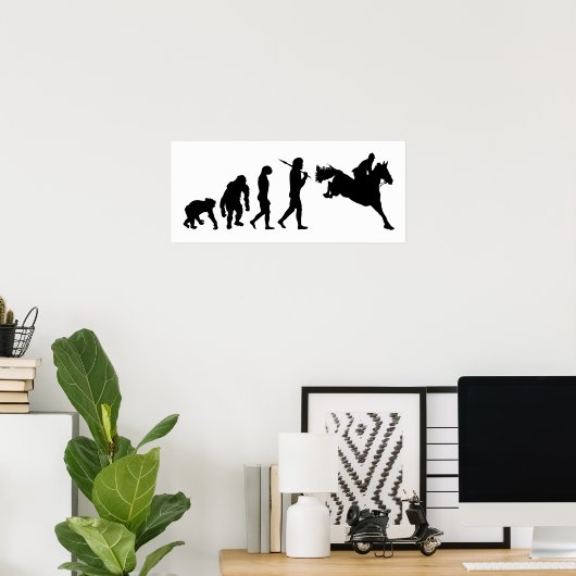 馬術表示ジャンピングライダーのギフトアイディア ポスター (ホームオフィス)