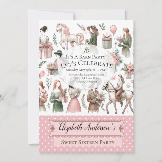 馬術誕生日 招待状 (正面)