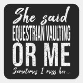 馬術跳躍ギフトおもしろいアイディア スクエアシール (正面)