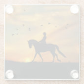 馬術馬とライダー ガラスコースター (裏面)