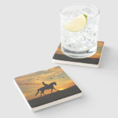 馬術馬とライダー ストーンコースター (横)