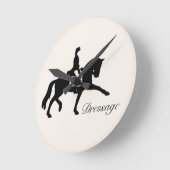 馬術馬とライダー ラウンド壁時計 (傾斜)