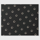 馬術馬のラッキー靴ブラック ラッピングペーパー (フラット)