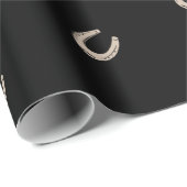 馬術馬のラッキー靴ブラック ラッピングペーパー (ロールコーナー)