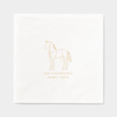 馬術馬イラストレーションダービーパーティーレース 箔ナプキン (正面)
