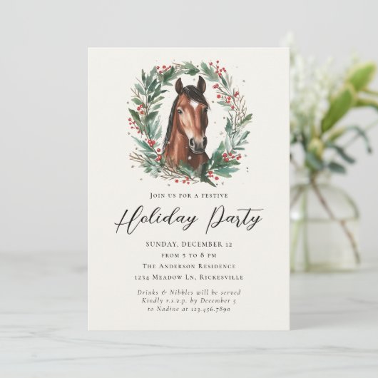馬術馬クリスマスリースホリデーパーティー 招待状 (スタンド正面)