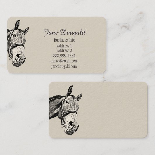 馬術馬トレーナー訓練コーチ 名刺 (正面/裏面)