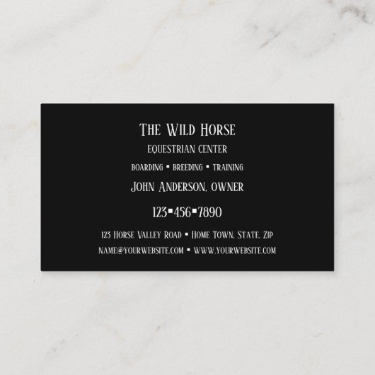 馬術馬トレーニングセンターの名刺 名刺 (裏面)