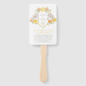 馬術馬バラ水彩結婚式プログラム ハンドファン (正面)