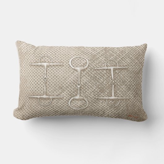 馬術馬ビットベージュニュートラルズバーンタック ランバークッション (正面)