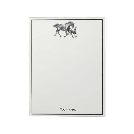 馬術馬マザーベビーフォール枠 ノートパッド (回転)