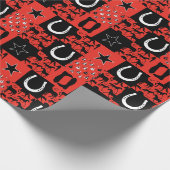 馬術馬好きパターン(の模様が)ある馬 ラッピングペーパー (角)