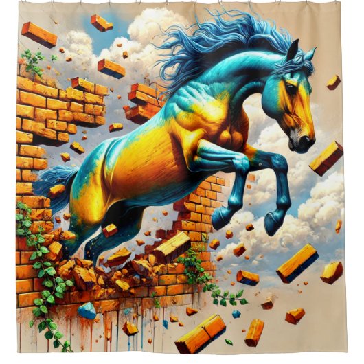 馬術 シャワーカーテン (正面)