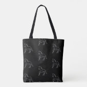 馬術 白い輪郭 馬の騎手 トートバッグ (裏面)