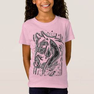 馬術 – 馬頭 – 乗馬 Tシャツ
