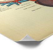 馬解剖学プリントのヴィンテージハート ポスター (角)