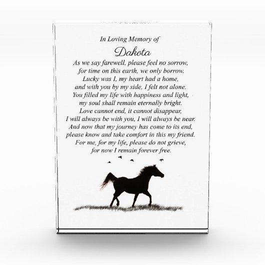 馬記念ウマ科のトリビュート名前をカスタムする フォトブロック (正面)