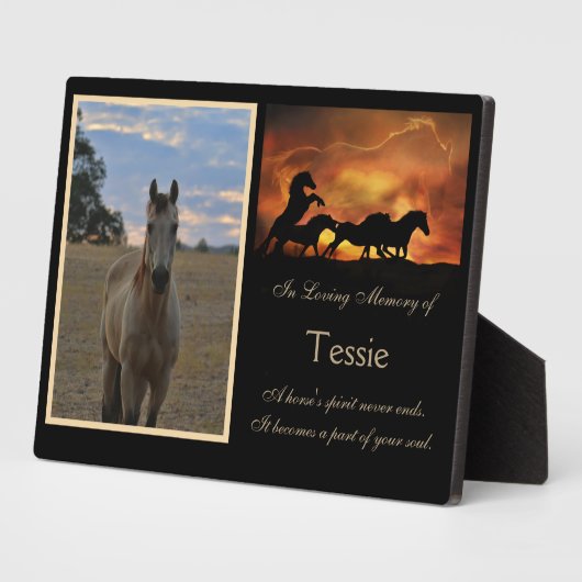 馬記念カスタム写真名スピリチュアル フォトプラーク (側面)