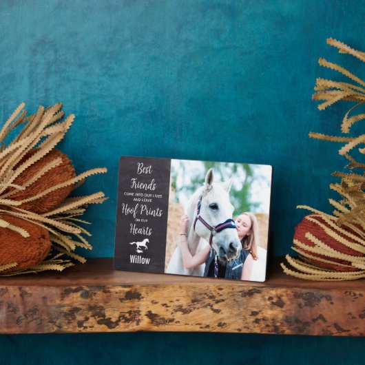 馬記念カスタム写真馬術団悔やみや弔慰 フォトプラーク (側面)