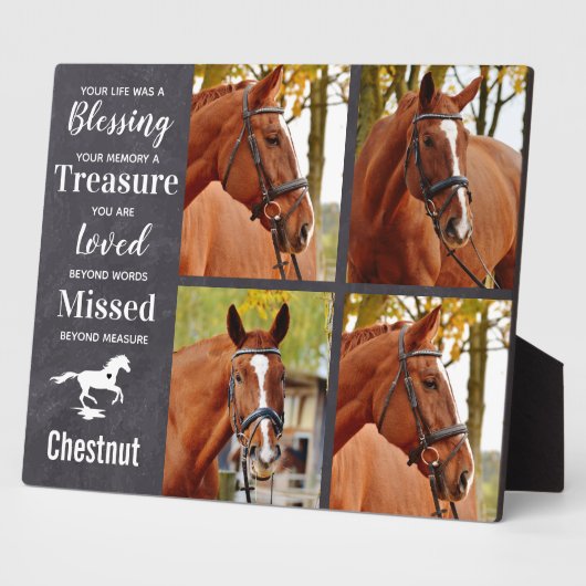 馬記念ギフト馬損悔やみや弔慰 フォトプラーク (側面)