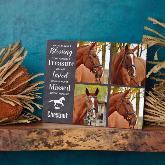 馬記念ギフト馬損悔やみや弔慰 フォトプラーク (側面)