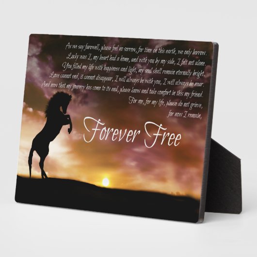 馬記念スピリチュアルの献上品の詩 フォトプラーク (側面)