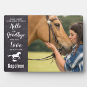 馬記念プレート - ペットの死 馬の喪失 フォトプラーク (正面)