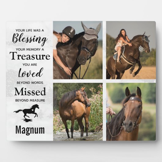 馬記念ペットロス追悼大理石記念品 フォトプラーク (正面)