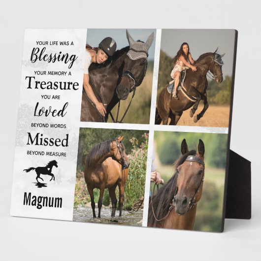 馬記念ペットロス追悼大理石記念品 フォトプラーク (側面)