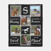 馬記念ペットロス6フォトコラージュ フリースブランケット (正面)