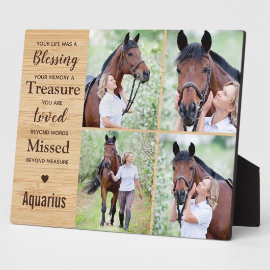 馬記念写真コラージュ フォトプラーク (側面)