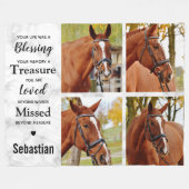 馬記念写真コラージュ フリースブランケット (正面(横))