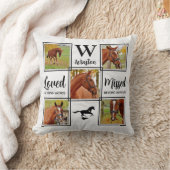 馬記念写真パーソナライズされたコラージュ クッション (ブランケット)