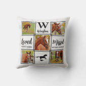 馬記念写真パーソナライズされたコラージュ クッション (裏面)