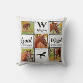 馬記念写真パーソナライズされたコラージュ クッション (正面)