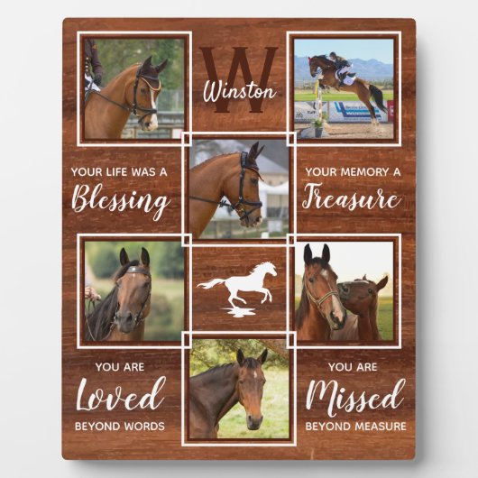 馬記念写真ユニークコラージュ フォトプラーク (正面)