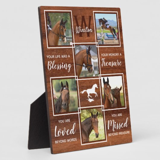 馬記念写真ユニークコラージュ フォトプラーク (側面)