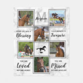 馬記念写真ユニークコラージュ フリースブランケット (正面)