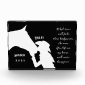 馬記念引用文ブラックフープリント フォトブロック (正面)