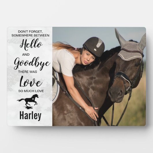 馬記念悔やみや弔慰引用文記念写真 フォトプラーク (正面)