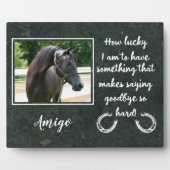 馬記念石板ペットロス写真 フォトプラーク (正面)