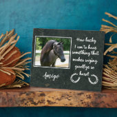 馬記念石板ペットロス写真 フォトプラーク (側面)