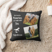 馬記念碑パーソナライズされた2フォトペットロス クッション (ブランケット)