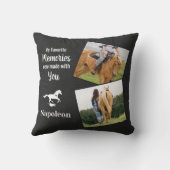 馬記念碑パーソナライズされた2フォトペットロス クッション (裏面)