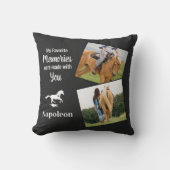 馬記念碑パーソナライズされた2フォトペットロス クッション (正面)