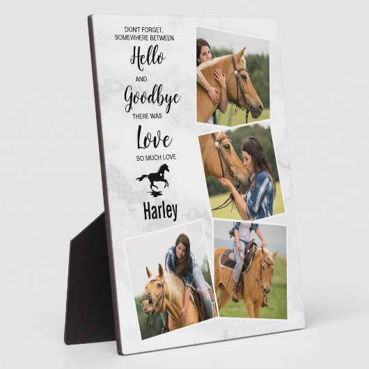 馬記念記念物記念撮影コラージュ フォトプラーク (側面)