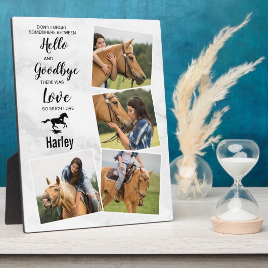 馬記念記念物記念撮影コラージュ フォトプラーク (側面)