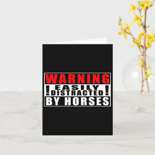 馬警告の引用文に気を取られおもしろいる カード (黄色い花)