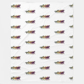 馬走の白 フリースブランケット (正面)